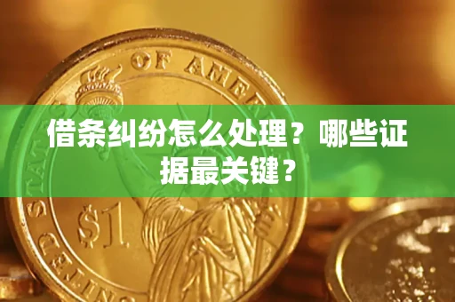 济南借条纠纷怎么处理？哪些证据最关键？