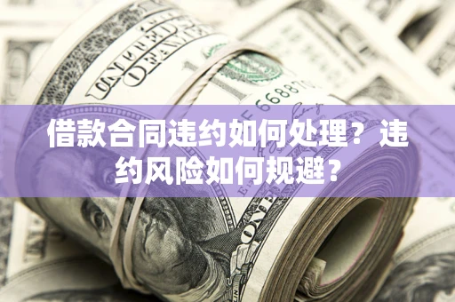 济南借款合同违约如何处理？违约风险如何规避？
